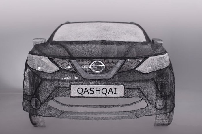 最新(圖/文/視頻)日產(chǎn)造世界首個(gè)最大3D打印筆雕塑 3D素描功力深厚