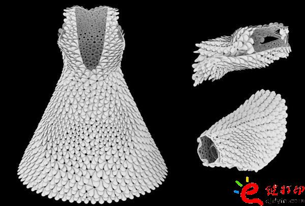 3d打印服裝 升級2.0版3D打印Kinematic Petals連衣裙誕生_3D打印服務(wù)公司